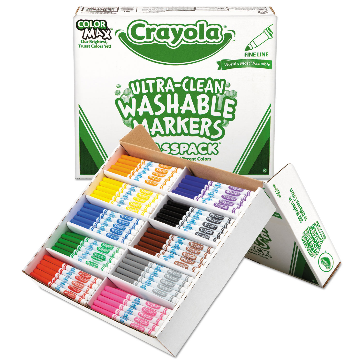 Crayola 10-Color Ultra-Clean Washable Marker Classpack CYO588211, CYO  588211 - Office Supply Hut