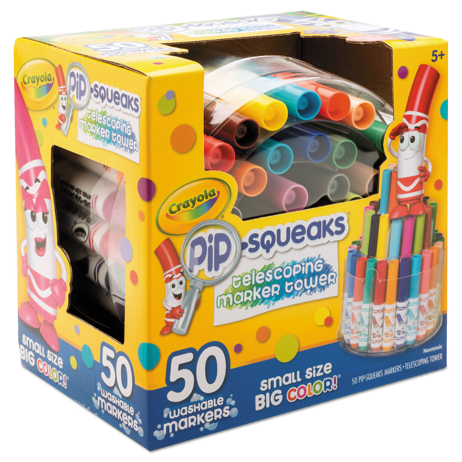 Crayola Pip Squeaks Markers With Tower Storage Case Assorted Colors Pack Of  50 - Office Depot