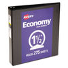 AVE05725 - Economy View Binder with Round Rings , 3 Rings, 1.5" Capacity, 11 x 8.5, Black, (5725)