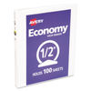 AVE05706 - Economy View Binder with Round Rings , 3 Rings, 0.5" Capacity, 11 x 8.5, White, (5706)