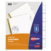 AVE11122 - Insertable Big Tab Dividers, 5-Tab, Double-Sided Gold Edge Reinforcing, 11 x 8.5, White, Clear Tabs, 1 Set