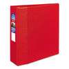 AVE79584 - Heavy-Duty Non-View Binder with DuraHinge and Locking One Touch EZD Rings, 3 Rings, 4" Capacity, 11 x 8.5, Red