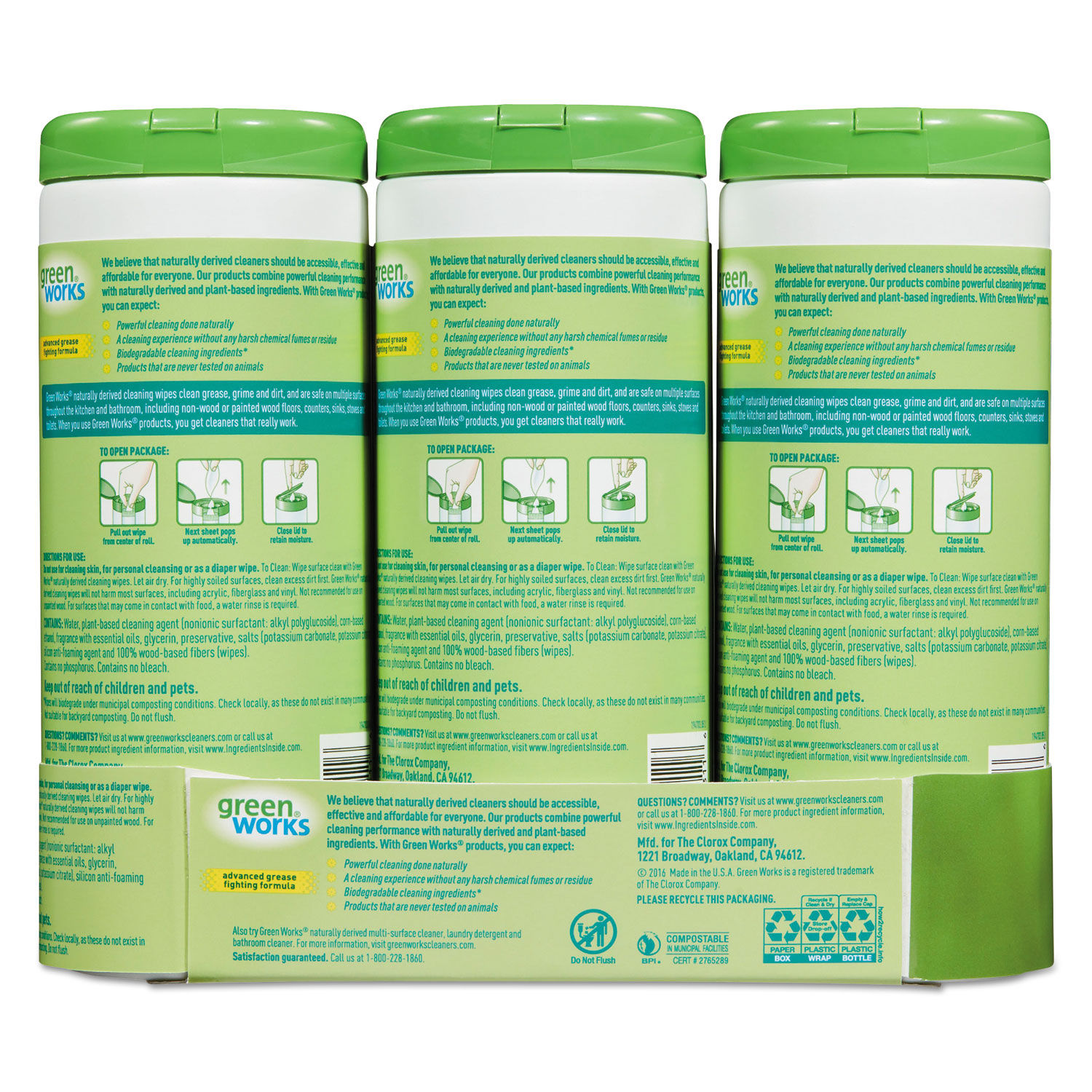 Compostable Cleaning Wipes by Green Works® CLO30655