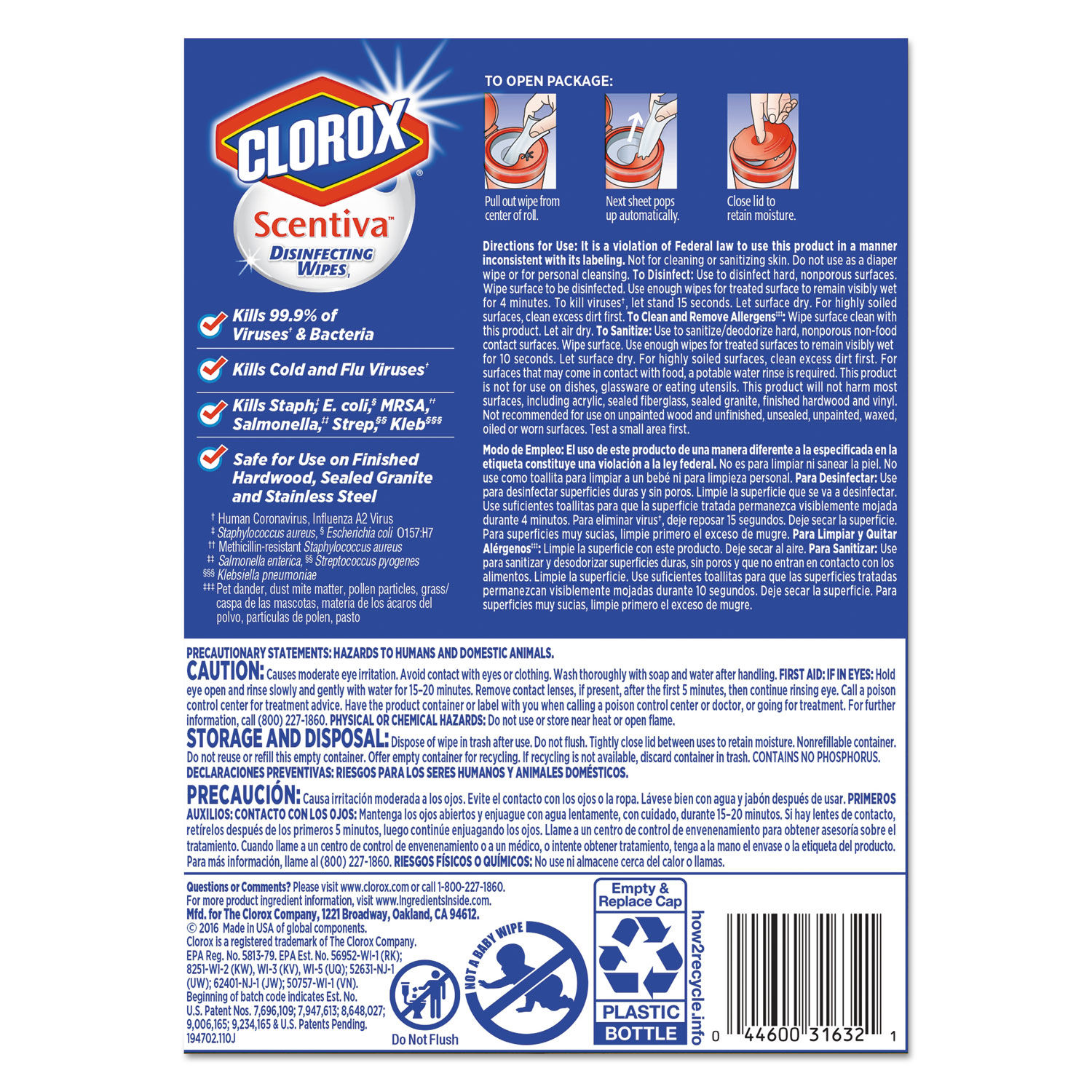 Scentiva Disinfecting Wipes by Clorox® CLO31632EA | OnTimeSupplies.com