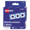 AVE05729 - Dispenser Pack Hole Reinforcements, 0.25" Dia, White, 200/Pack, (5729)