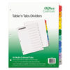 AVE11671 - Table 'n Tabs Dividers, 10-Tab, 1 to 10, 11 x 8.5, White, Assorted Tabs, 1 Set