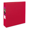 AVE27204 - Durable Non-View Binder with DuraHinge and Slant Rings, 3 Rings, 3" Capacity, 11 x 8.5, Red