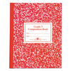 ROA77922 - Grade School Ruled Composition Book, Grade 3 Manuscript Format, Red Cover, (50) 9.75 x 7.75 Sheets