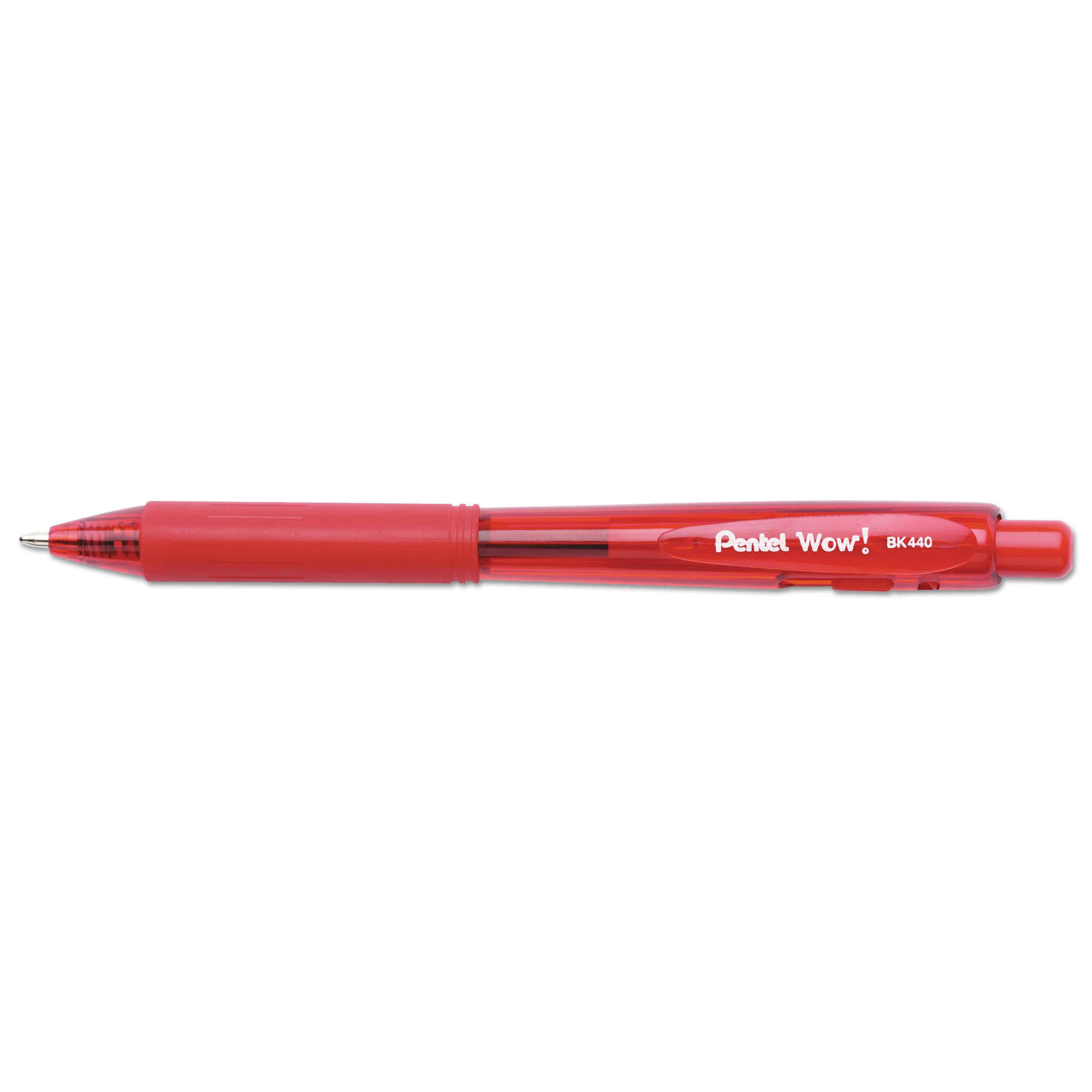 Retractable Ballpoint Pen 1mm Pentel BK440A WOW Black Barrel/Ink Pack of 12 
