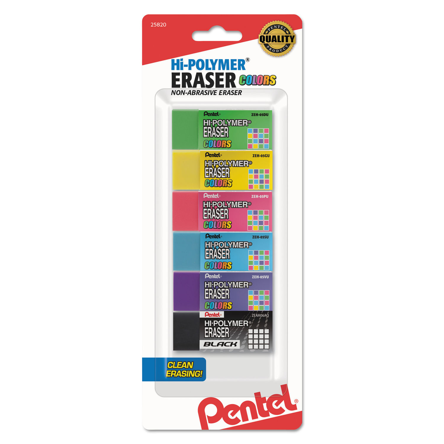 Pentel Hi Polymer Erasers 3PK - Office Depot