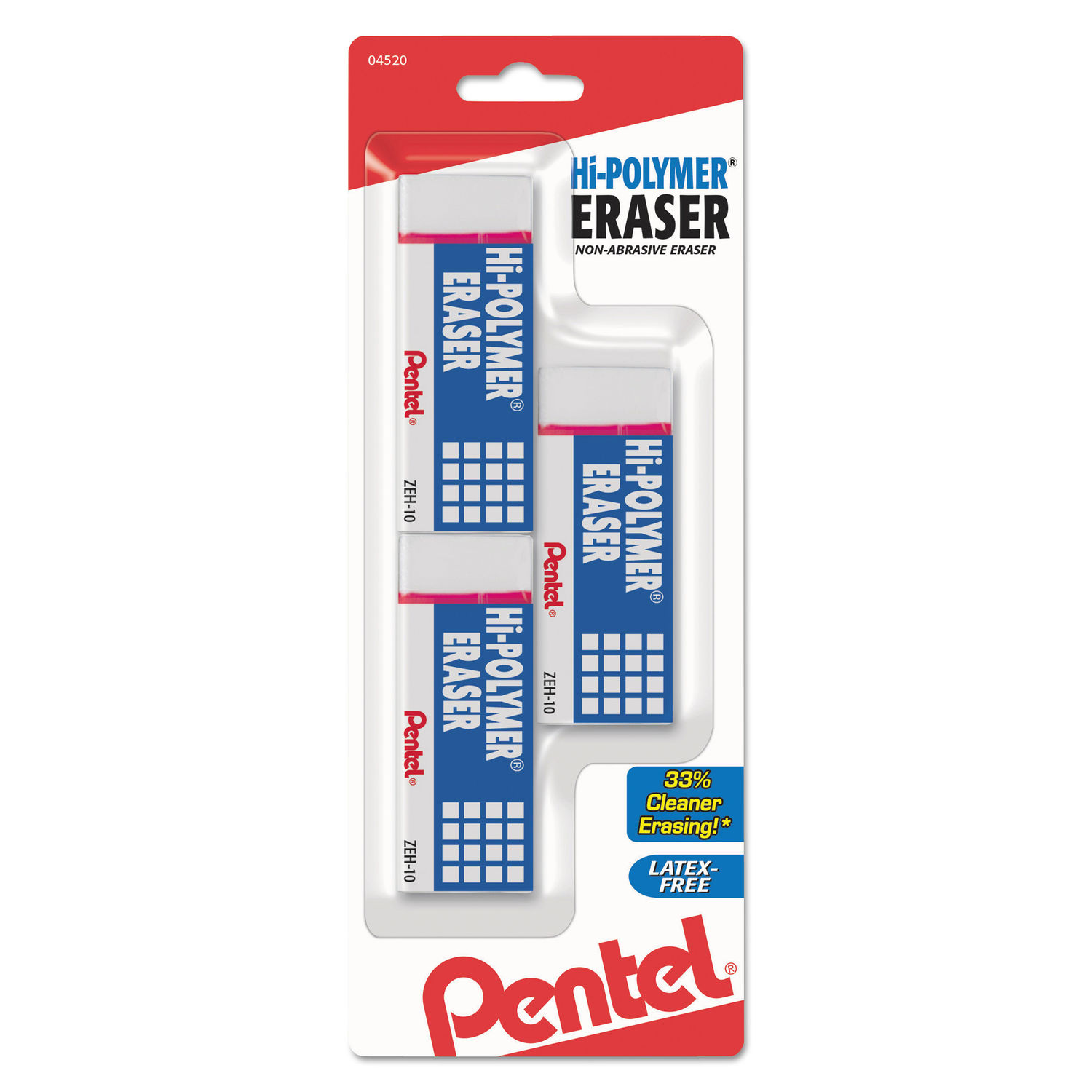 Pentel Hi Polymer Erasers White Pack Of 4 - Office Depot