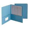 SMD87852 - Two-Pocket Folder, Embossed Leather Grain Paper, 100-Sheet Capacity, 11 x 8.5, Blue, 25/Box