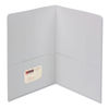 SMD87861 - Two-Pocket Folder, Textured Paper, 100-Sheet Capacity, 11 x 8.5, White, 25/Box