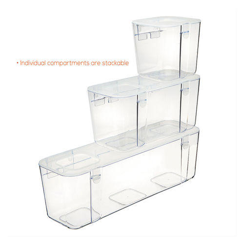 Deflecto Stackable Storage Caddy Organizer, 3 Containers, White