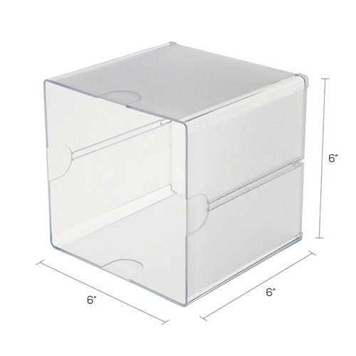 Deflecto 6 Clear Stackable 1-Shelf Organizer Cube