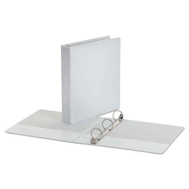 3-Ring Binder: 1 in Ring Size - Binders, Round, 200 Sheet Capacity -  Binders, Silver, Plain, Metal