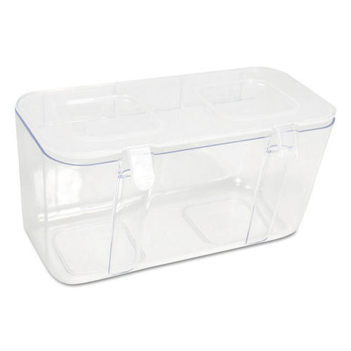 Deflecto Stackable Storage Caddy Organizer, 3 Containers, White/Clear, 2  Pack 