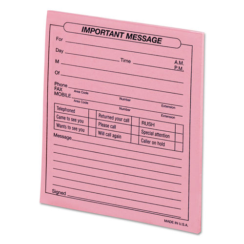 TOPS Message Pad, Pink, 50 SH/PD, 12 PD/PK