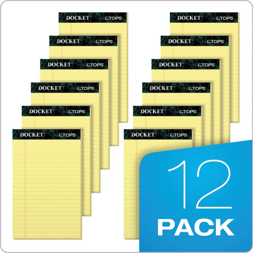 Tops The Legal Pad Ruled Perforated Pads, 5 x 8, Canary, 50 Sheets