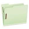 PFX17178 - Heavy-Duty Pressboard Folders with Embossed Fasteners, 1/3-Cut Tabs, 1" Expansion, 2 Fasteners, Letter Size, Green, 25/Box