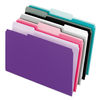 PFX421013ASST2 - Interior File Folders, 1/3-Cut Tabs: Assorted, Letter Size, Assorted Colors: Aqua/Black/Gray/Pink/Violet, 100/Box