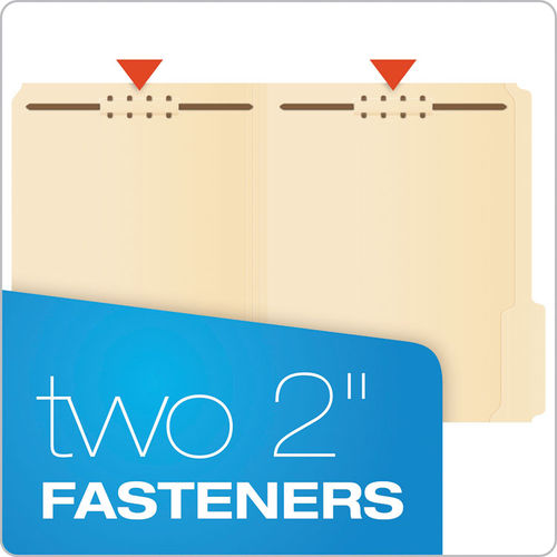 File Backs with 2 Capacity Prong Fasteners, 1 Divider, 1 Fastener, Letter  Size, Manila, 100/Box - Supply Solutions
