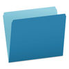 PFX152BLU - Colored File Folders, Straight Tabs, Letter Size, Blue/Light Blue, 100/Box