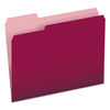 PFX15213BUR - Colored File Folders, 1/3-Cut Tabs: Assorted, Letter Size, Burgundy/Light Burgundy, 100/Box