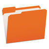 PFXR15213ORA - Double-Ply Reinforced Top Tab Colored File Folders, 1/3-Cut Tabs: Assorted, Letter Size, 0.75" Expansion, Orange, 100/Box