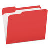 PFXR15213RED - Double-Ply Reinforced Top Tab Colored File Folders, 1/3-Cut Tabs: Assorted, Letter Size, 0.75" Expansion, Red, 100/Box