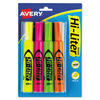 AVE24063 - HI-LITER Desk-Style Highlighters, Assorted Ink Colors, Chisel Tip, Assorted Barrel Colors, 4/Set