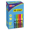 AVE98034 - HI-LITER Desk-Style Highlighters, Assorted Ink Colors, Chisel Tip, Assorted Barrel Colors, Dozen