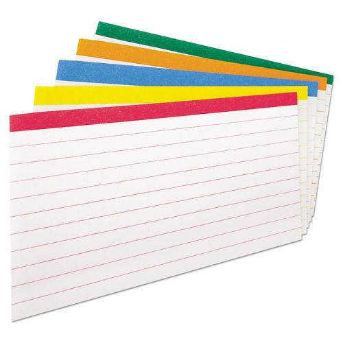 Oxford Ruled Color Index Cards, 3 x 5, Assorted Colors, 100 Per Pack