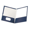 OXF51743 - High Gloss Laminated Paperboard Folder, 100-Sheet Capacity, 11 x 8.5, Navy, 25/Box