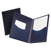 OXF57455 - Poly Double Stuff Gusseted 2-Pocket Folder, 200-Sheet Capacity, 11 x 8.5, Navy