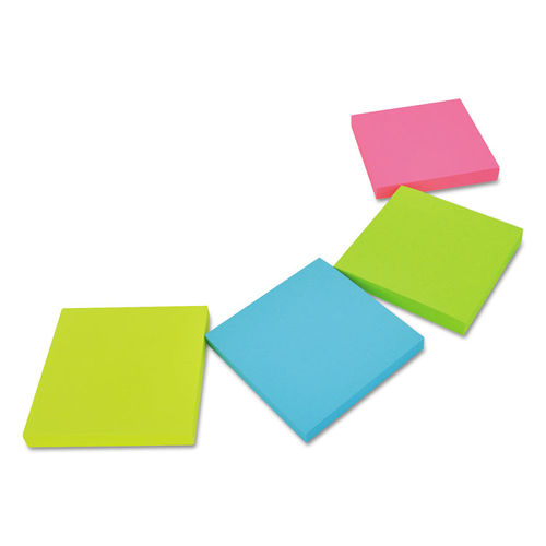 Universal Self-Stick Note Pads, 3 x 3, Assorted Neon Colors, 100-Sheet, 12-Pack