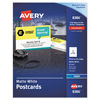 AVE8386 - Printable Postcards, Inkjet, 85 lb, 4 x 6, Matte White, 100 Cards, 2 Cards/Sheet, 50 Sheets/Box