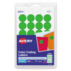 AVE05463 - Printable Self-Adhesive Removable Color-Coding Labels, 0.75" dia, Green, 24/Sheet, 42 Sheets/Pack, (5463)