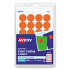 AVE05465 - Printable Self-Adhesive Removable Color-Coding Labels, 0.75" dia, Orange, 24/Sheet, 42 Sheets/Pack, (5465)