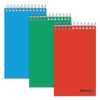 TOP45093 - Memo Pads, Narrow Rule, Assorted Cover Colors, 60 White 3 x 5 Sheets, 3/Pack