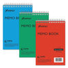 TOP45094 - Memo Pads, Narrow Rule, Assorted Cover Colors, 40 White 4 x 6 Sheets, 3/Pack