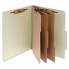 ACC15048 - Pressboard Classification Folders, 4" Expansion, 3 Dividers, 8 Fasteners, Letter Size, Leaf Green Exterior, 10/Box