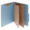 ACC15026 - Pressboard Classification Folders, 3" Expansion, 2 Dividers, 6 Fasteners, Letter Size, Sky Blue Exterior, 10/Box