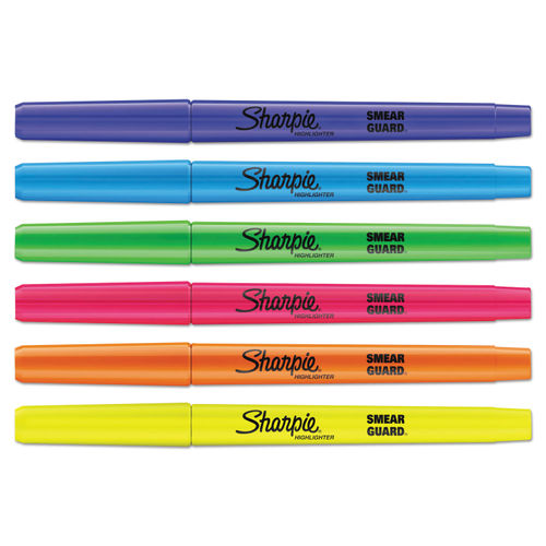 Tank Style Highlighters, Assorted Ink Colors, Chisel Tip, Assorted Barrel  Colors, 6/set