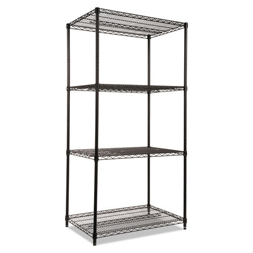 Alera 5-Shelf Wire Shelving Kit with Casters and Shelf Liners, 36w