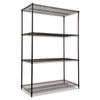 ALESW504824BL - NSF Certified Industrial Four-Shelf Wire Shelving Kit, 48w x 24d x 72h, Black