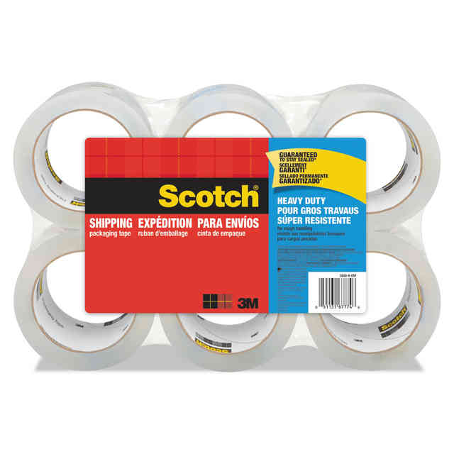 Scotch Heavy Duty Shipping Packing Tape, Clear, 1.88 in. x 54.6 yd., 1 Tape  Roll 