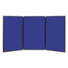 QRTSB93513Q - Show-It! Display System, Three-Panel Display, 72 x 36, Blue/Gray Surface, Black PVC Frame