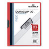 DBL220303 - DuraClip Report Cover, Clip Fastener, 8.5 x 11 , Clear/Red, 25/Box