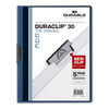 DBL220307 - DuraClip Report Cover, Clip Fastener, Clear/Dark Blue, 25/Box